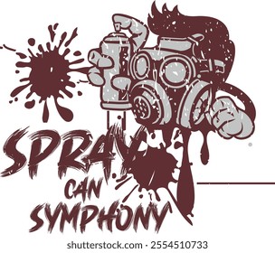 Spray Can Symphony design featuring vibrant graffiti art, blending dynamic colors and urban flair. A visual celebration of creativity, energy, and musical rhythm.