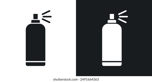 Spray can vector icon set in solid style.