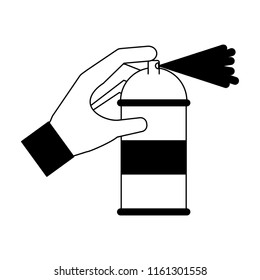 spray canister in the hand creative