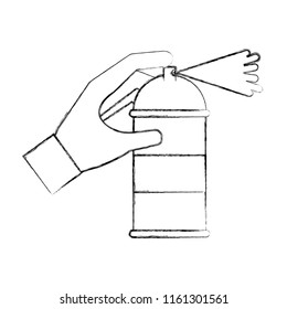 spray canister in the hand creative