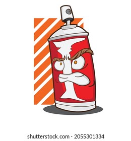 spray cans vector. spray cans character vector. 