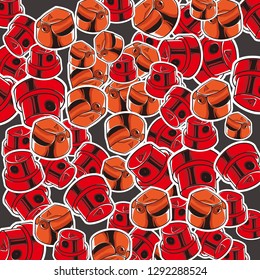 spray caps pattern logo vintage