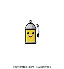 Spray Cartoon Vector Illustration Design. With Outline, Cute, And Simple Style.