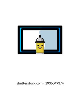 Spray Cartoon Vector Illustration Design. With Outline, Cute, And Simple Style.