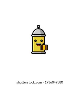 Spray Cartoon Vector Illustration Design. With Outline, Cute, And Simple Style.