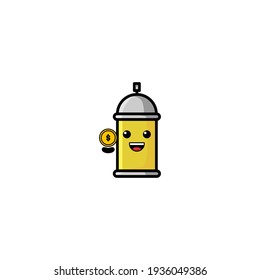 Spray Cartoon Vector Illustration Design. With Outline, Cute, And Simple Style.