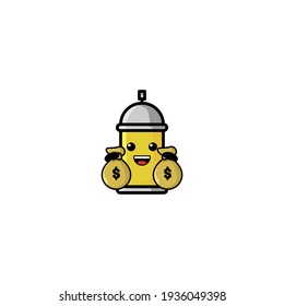 Spray Cartoon Vector Illustration Design. With Outline, Cute, And Simple Style.