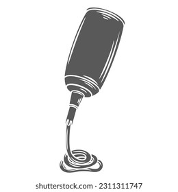 Spray cheese glyph icon vector illustration. Stamp of squirt cheese in can, spread creamy product swirls from aerosol sprayer bottle, American food ingredient for flavor and decoration of snacks