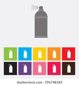 Spray with chemicals icons set - Vector