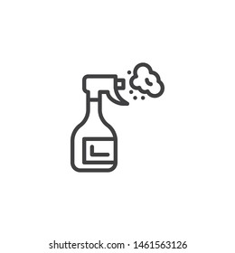 Spray cleaner bottle line icon. linear style sign for mobile concept and web design. Dispenser, sprayer outline vector icon. Symbol, logo illustration. Vector graphics