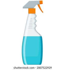 Spray cleaner bottle vector chemical detergent on white