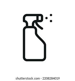 Spray-Reiniger einzeln Symbol, Reinigungsspray in Plastikflasche Vektorsymbol mit bearbeitbarem Schlaganfall
