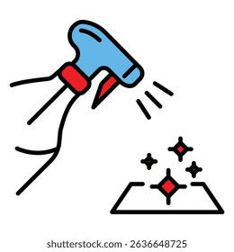 Icono de Vector de limpieza por pulverización para una desinfección efectiva