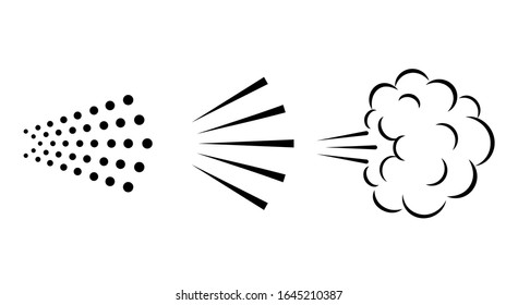 Icono de nube de dispersión aislado en fondo blanco