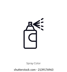 Spray Color icon. Outline style icon design isolated on white background