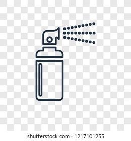Spray concept vector linear icon isolated on transparent background, Spray concept transparency concept in outline style