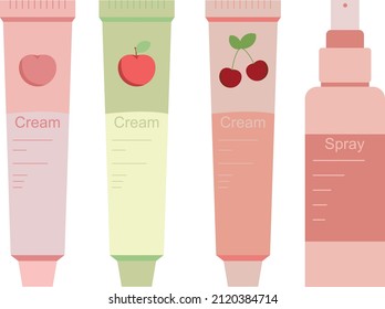 pulverización y crema en forma plana