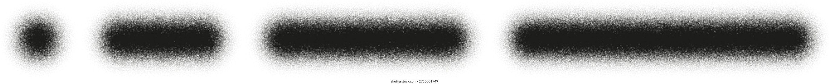 Spray dot noise vector circle and rectangle shape isolated in white background. Grain element texture spot. Dissolve radial effect.