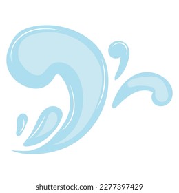 Spray drops of any liquid. Icon of flowing drop, wave, splash, splash of nature isolated on white background. Dripping liquid. Water spill. A drop of rain and a drop of sweat.