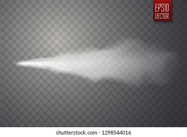 Spray effect isolated on transparent background. Mist or smoke with many small particles. Vector illustration