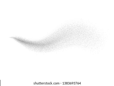 Spray effect isolated on white background. Water spray wave, air freshener, shower template. Vector mist or fog particles stream. 