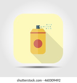 spray flat icon with long shadow, vector illustration