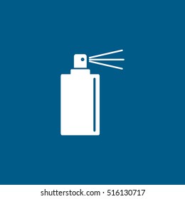 Spray Flat Icon On Blue Background