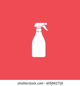 Spray Flat Icon On Red Background