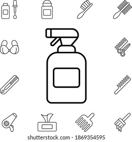 Icono de vector plano de rociado en paquete de belleza