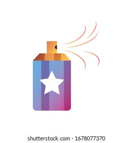 spray gradient style icon design, Party celebration event happy birthday holiday surprise anniversary and decorative theme Vector illustration