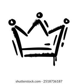 Spray graffiti crown. Texture element, isolated on white background. Vector illustration