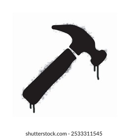 
Spray Graffiti hammer icon isolated on white background. graffiti hammer icon with overspray in black on white. Vector illustration.