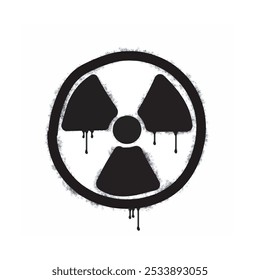 Spray Graffiti hazard icon isolated on white background. graffiti hazard icon with overspray in black on white. Vector illustration.