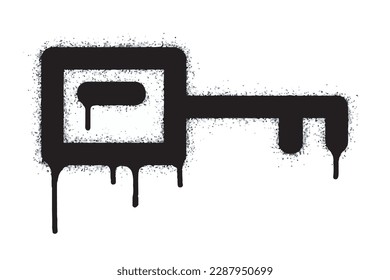 Icono de la tecla Spray Spray Graffiti aislado en fondo blanco. icono de bloqueo de graffiti con spray en negro