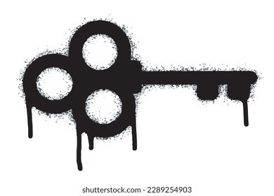 Icono de la tecla Spray Spray Graffiti aislado en fondo blanco. icono de bloqueo de graffiti con spray en negro