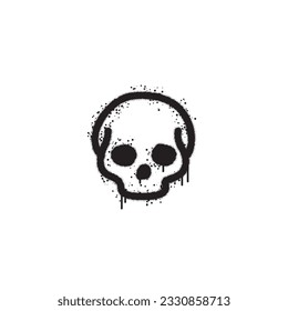 Spray Graffiti skull icon isolated on white background. skull sign graffiti with spray in black on white. Vector illustration.