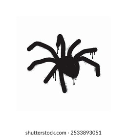 Spray Graffiti spider icon isolated on white background. graffiti spider icon with overspray in black on white. Vector illustration.