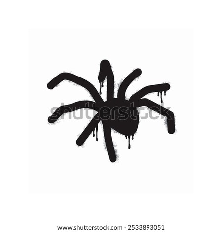 Spray Graffiti spider icon isolated on white background. graffiti spider icon with overspray in black on white. Vector illustration.