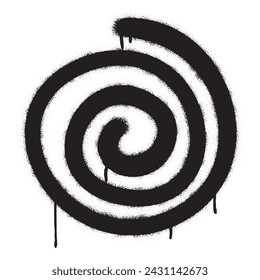 Spray graffiti spiral symbol. Representing the journey and change of life as it unfolds, taking a labyrinth-like passage that leads to the source.