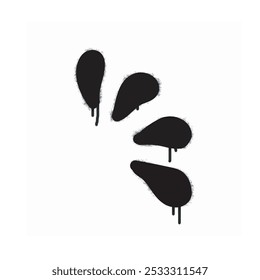 Spray Graffiti splash doodle icon isolated on white background. graffiti splash doodle icon with overspray in black on white. Vector illustration.