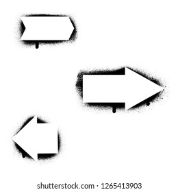 Spray graffiti stencil templates with arrows.