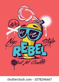 spray. graffiti street art. illustration spray graphic tee design