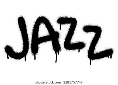 Spray graffiti word JAZZ over white. Musical genre concept.