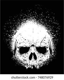 spray or grunge skull face