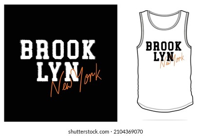 Spray Grunge Type Font BROOKLYN NEW YORK Print for Tee Tank top Sweatshirt