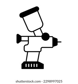 Spray gun Color Vector Icon which can easily modify

