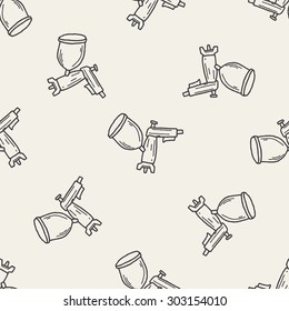 spray gun doodle seamless pattern background