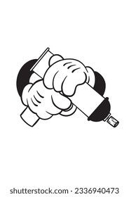 Spray gun hand vector design illustration