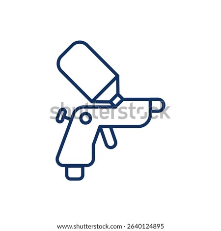 Spray Gun Icon. Editable Stroke Car Spray Gun Painting Symbol in Outline Style