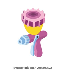Icono de pistola de aerosol. Imagen plana aislada en fondo blanco